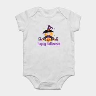 Halloween Witch Shirt Pumpkin Stars Witchy Tee Baby Bodysuit